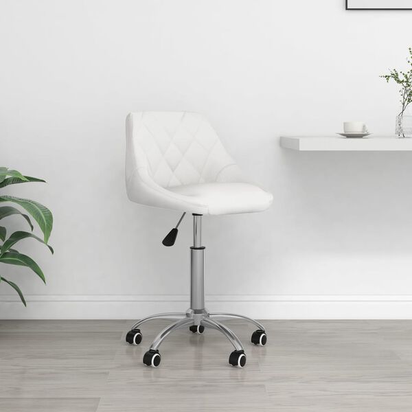 vidaXL Chaise pivotante de bureau Blanc Similicuir