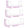 vidaXL &Eacute;tag&egrave;res murales 3 pcs blanc bois d'ing&eacute;nierie