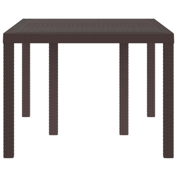 vidaXL Table de jardin pour repas Marron 150 x 100 x 73 cm polyrotin