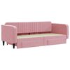 vidaXL Lit de jour avec gigogne et tiroirs sans matelas rose 90x200 cm