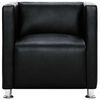 vidaXL Fauteuil cube noir similicuir