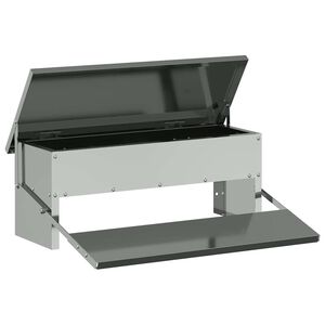 vidaXL Nourrisseur &agrave; p&eacute;dale pour poules Argent&eacute; 48,5 x 39,5 x 19 cm