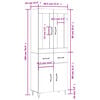 vidaXL Buffet haut Ch&ecirc;ne fum&eacute; 69,5x34x180 cm Bois d'ing&eacute;nierie