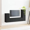 vidaXL Ensemble meuble TV Montage mural 3 pcs Noir Bois d'ing&eacute;nierie