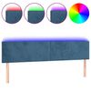 vidaXL T&ecirc;te de lit &agrave; LED Bleu fonc&eacute; 200x5x78/88 cm Velours