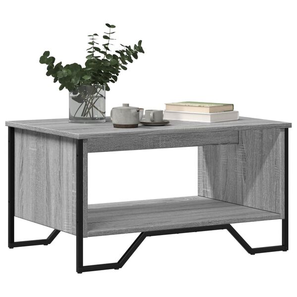 vidaXL Table basse sonoma gris 75x51x40 cm bois d'ing&eacute;nierie