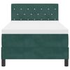 vidaXL Lit &agrave; ressort LED avec matelas Vert fonc&eacute; 90 x 190 cm Velours