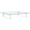 vidaXL Support de moniteur blanc 40x35x8 cm verre tremp&eacute; et m&eacute;tal