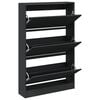 vidaXL Armoire &agrave; chaussures noir 80x21x125,5 cm bois d'ing&eacute;nierie