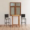 vidaXL Ensemble de bar de jardin avec coussins 3 pcs Noir