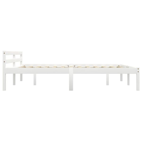 vidaXL Cadre de lit sans matelas blanc bois de pin massif 160x200 cm