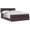vidaXL Lit ottoman avec matelas marron fonc&eacute; 140x190 cm tissu