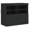 vidaXL Buffet avec lumi&egrave;res LED noir 163x37x67 cm