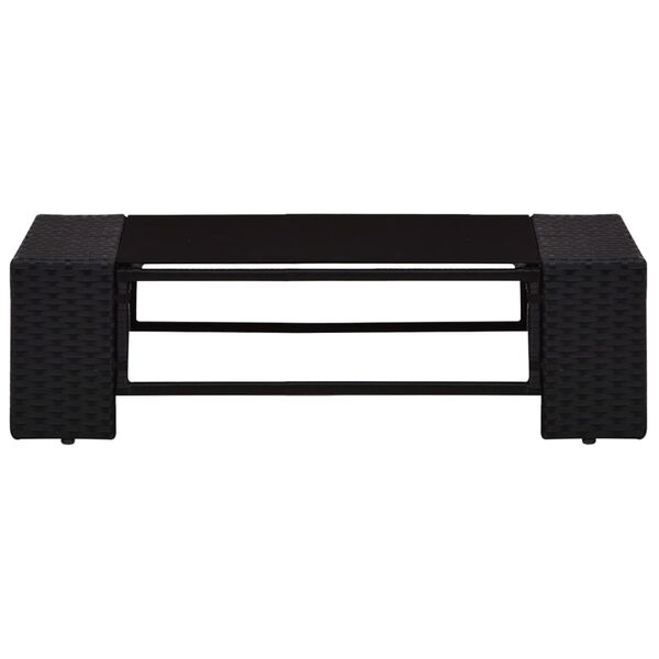 vidaXL Salon de jardin 5 pcs R&eacute;sine tress&eacute;e Noir