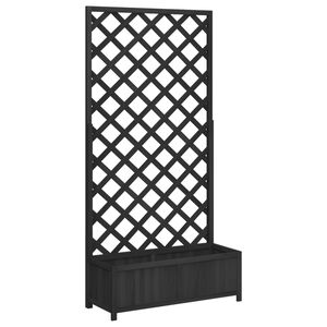 vidaXL Jardini&egrave;re avec treillis noir 90x35x180 cm bois massif de sapin