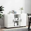 vidaXL Buffet avec &eacute;tag&egrave;re FLORIN Blanc brillant 88,5 x 30,5 x 55,5 cm