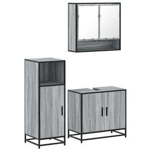 vidaXL Ensemble de meubles de salle de bain 3 pcs Sonoma gris