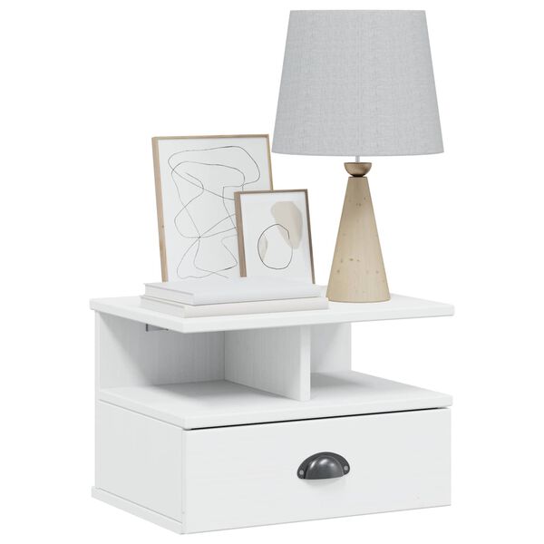 vidaXL Cabinet de chevet Hill Blanc 40 x 31 x 27 cm Pin massif