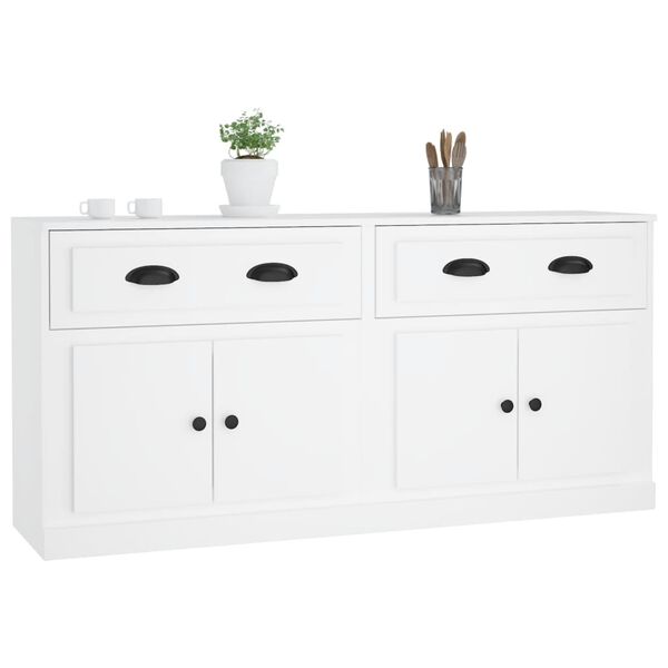 vidaXL Buffets 2 pcs blanc bois d'ing&eacute;nierie