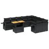 vidaXL Salon de jardin 10 pcs avec coussins noir r&eacute;sine tress&eacute;e