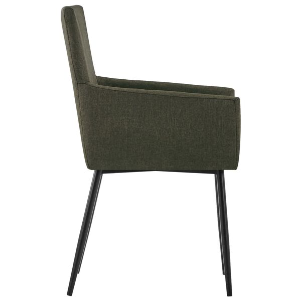vidaXL Chaises &agrave; manger avec accoudoirs lot de 2 marron tissu