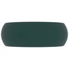 vidaXL Lavabo rond de luxe Vert fonc&eacute; mat 40x15 cm C&eacute;ramique