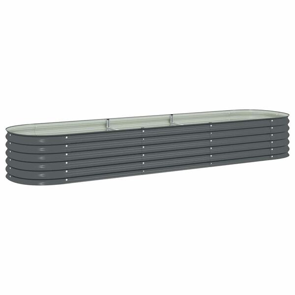 vidaXL Lit sur&eacute;lev&eacute; de jardin 320x80x44 cm Acier galvanis&eacute; Gris