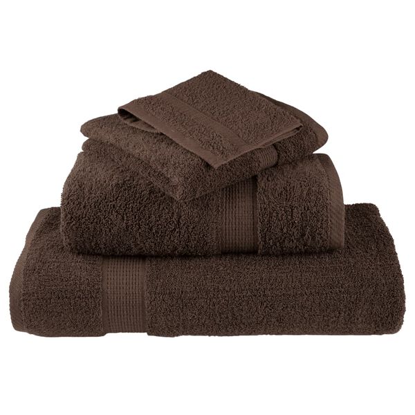 vidaXL Essuie-mains de qualit&eacute; sup&eacute;rieure SOLUND 4 pcs marron 600 g/m&sup2;