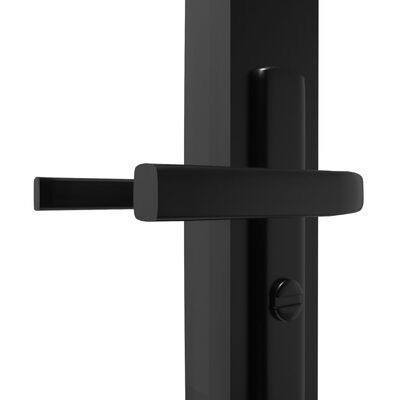 vidaXL Porte intérieure Verre ESG et aluminium 83x201,5 cm Noir