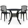 vidaXL Ensemble de bistro 3 pcs Aluminium coul&eacute; Noir