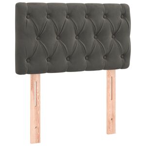 vidaXL T&ecirc;te de lit Gris fonc&eacute; 80x7x78/88 cm Velours