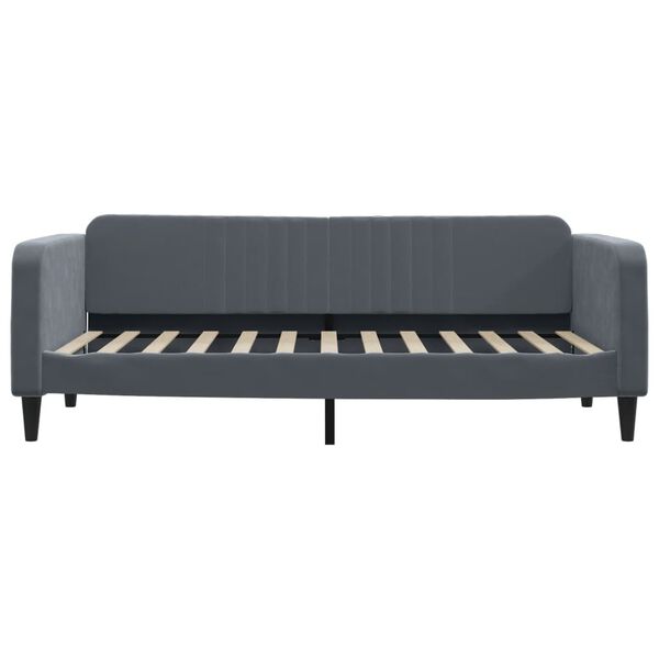 vidaXL Lit de repos sans matelas gris fonc&eacute; 100x200 cm velours