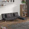 vidaXL Canap&eacute;-lit 2 places deux oreillers repose-pied Gris clair Tissu
