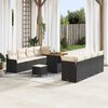 vidaXL Ensemble de canap&eacute; de jardin avec coussin 11 pcs Noir et Cr&egrave;me
