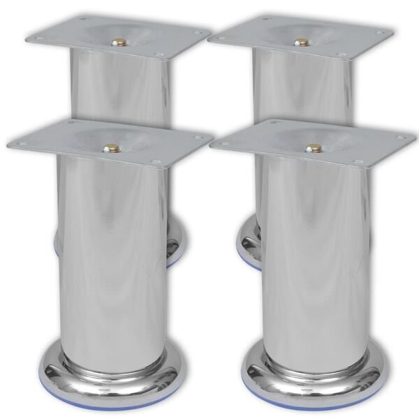 vidaXL Pieds ronds de canap&eacute; 8 pcs Chrome 120 mm