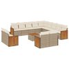 vidaXL Salon de jardin avec coussins 14 pcs beige r&eacute;sine tress&eacute;e