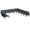 vidaXL Ensemble de canap&eacute; de jardin 11 pc Noir Acier