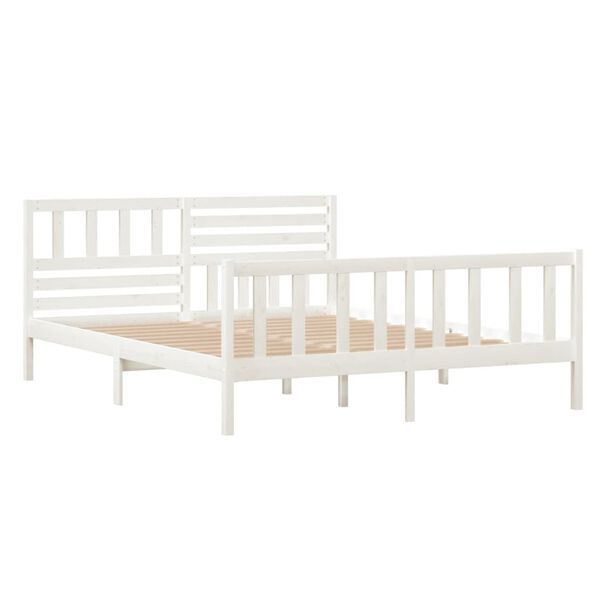 vidaXL Cadre de lit sans matelas blanc bois massif 120x200 cm