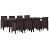 vidaXL Ensemble de salle &agrave; manger pour jardin 9 pc Marron