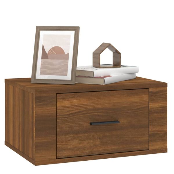 vidaXL Tables de chevet murales 2 pcs Ch&ecirc;ne marron 50x36x25 cm