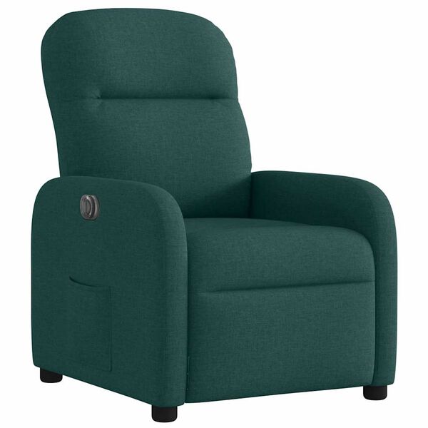 vidaXL Fauteuil inclinable électrique Vert foncé Tissu