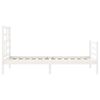 vidaXL Cadre de lit sans matelas blanc bois massif