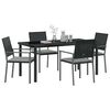 vidaXL Ensemble de salle &agrave; manger pour jardin 5 pcs Noir et Gris Clair