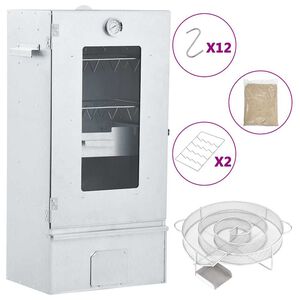 vidaXL Fumoir &agrave; four &agrave; BBQ g&eacute;n&eacute;rateur de fum&eacute;e froide acier galvanis&eacute;