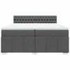 vidaXL Sommier &agrave; lattes de lit avec matelas Gris fonc&eacute; 200x200cm Tissu