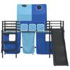 vidaXL Lit mezzanine pour enfants Noir et Bleu 100 x 190 cm M&eacute;tал