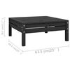 vidaXL Salon de jardin 8 pcs Noir Bois de pin massif