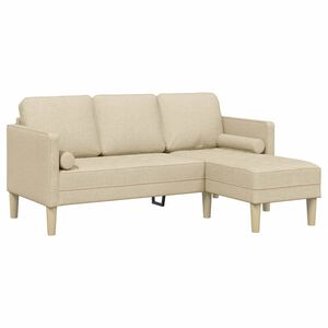 vidaXL Ensemble de Canap&eacute;s avec coussin Cr&egrave;me Polyester