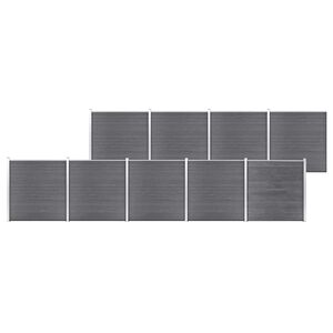 vidaXL Cl&ocirc;ture de jardin WPC 1564x186 cm Gris