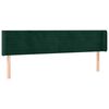 vidaXL T&ecirc;te de lit avec oreilles Vert fonc&eacute; 163x16x78/88 cm Velours